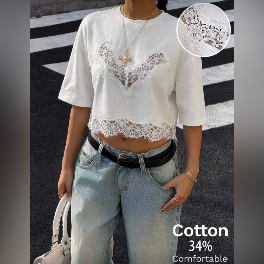 Chic White Lace Crop Top